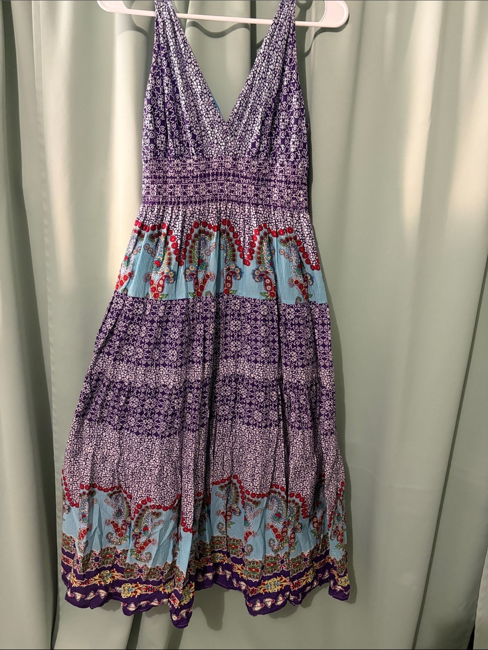 Sleeveless Purple Floral Tiered Maxi Dress